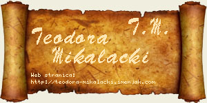 Teodora Mikalački vizit kartica